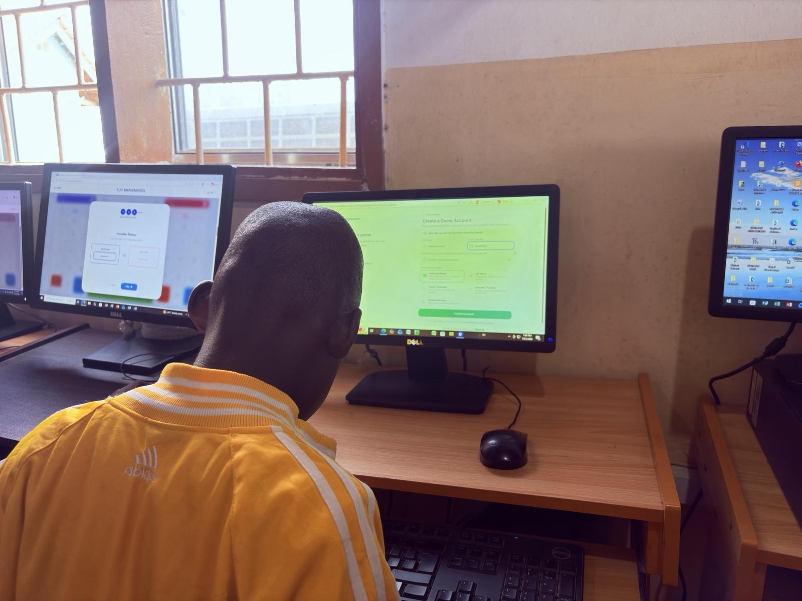 A student using SmartEdu Companion during a computer lesson