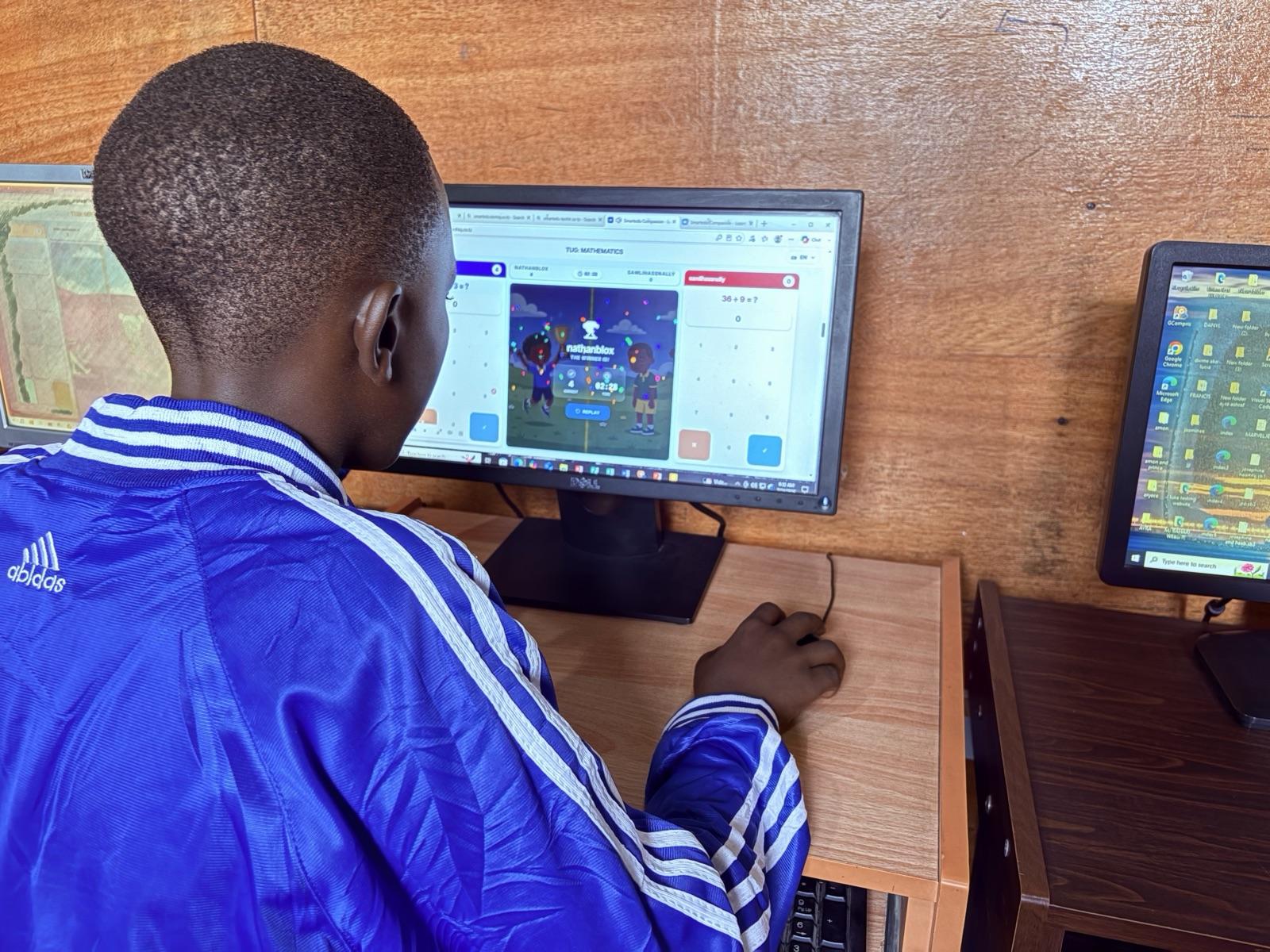 A student taking a SmartEdu quiz