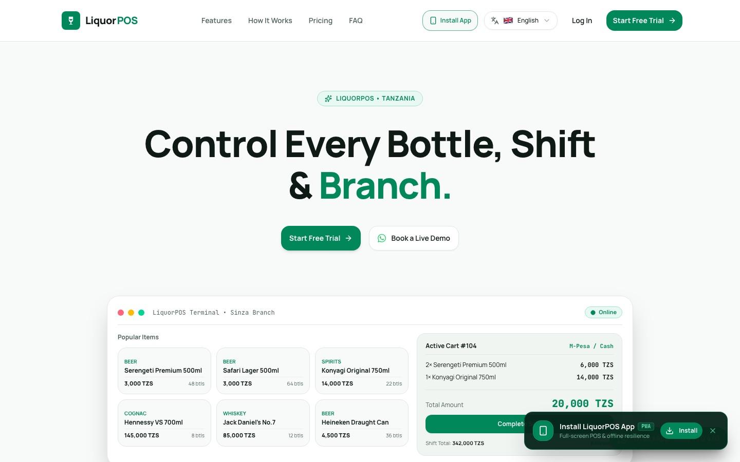Liquor POS screenshot